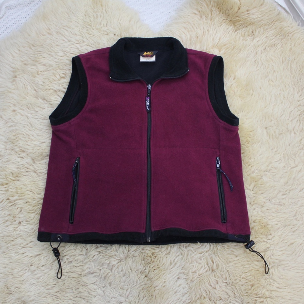 REI Women's Red and Black Thaw Fleece Vest Size S